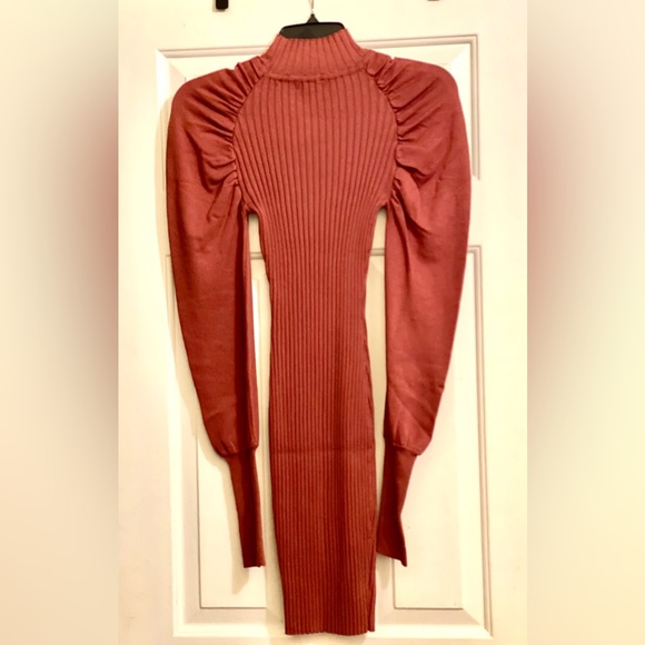 Milan Sweater Mini Dress - Marsala (In Between a Rust & Blush Color) - Picture 4 of 6